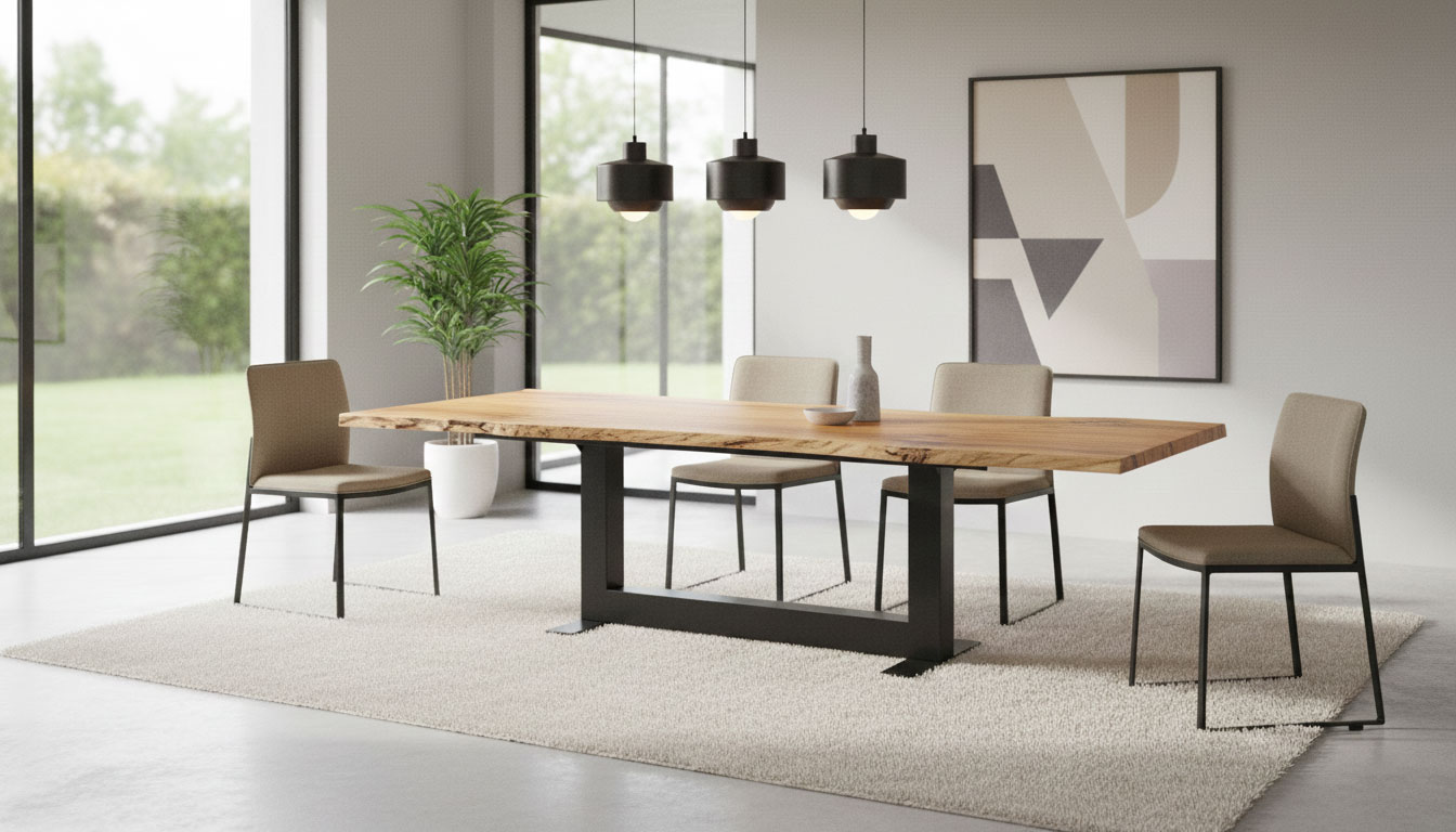 Tischgestell-VIKTOR-mit-Verstärkungsrahmen-für-schwere-Stein--und-Holzplatten_RWGMETAL_10 | Metallwarenfabrik