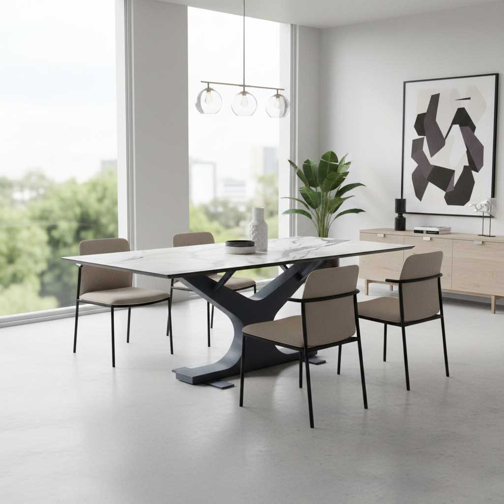 Tischgestell-BAUM-V03-mit-Verstärkungsrahmen_RWGMETAL | Metallwarenfabrik