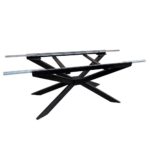 Ausziehbares Tischgestell 4V aus Metall mit Verstärkungsrahmen für Massivholzplatten
