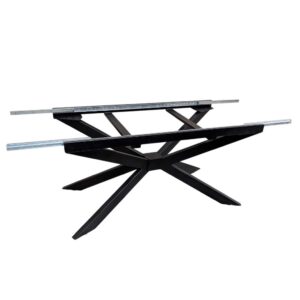 Ausziehbares Tischgestell 4V aus Metall mit Verstärkungsrahmen für Massivholzplatten