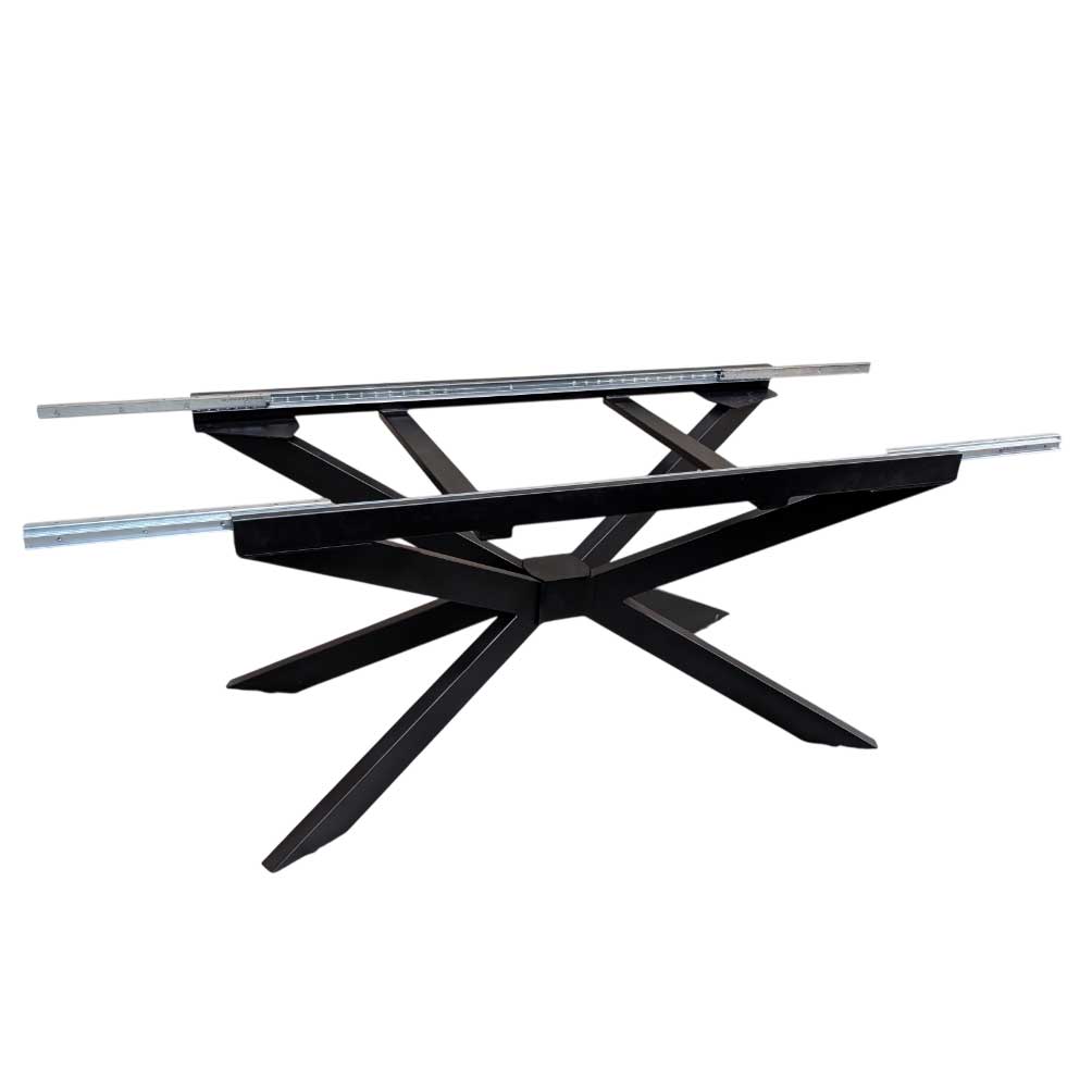 Ausziehbares Tischgestell 4V - Stabiles Loft-Design | Metallwarenfabrik Ausziehbares Tischgestell 4V aus Metall mit Verstärkungsrahmen für Massivholzplatten