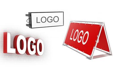 Individuelle Außenwerbung und Werbeschilder