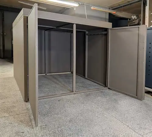 Wettergeschützte Fahrradboxen aus Metall